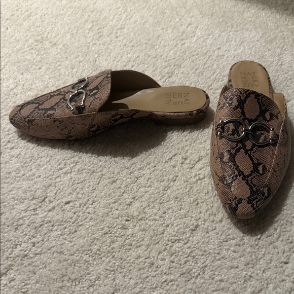 Naturalizer Pink and Black Snake Print Mules - Picture 2 of 4